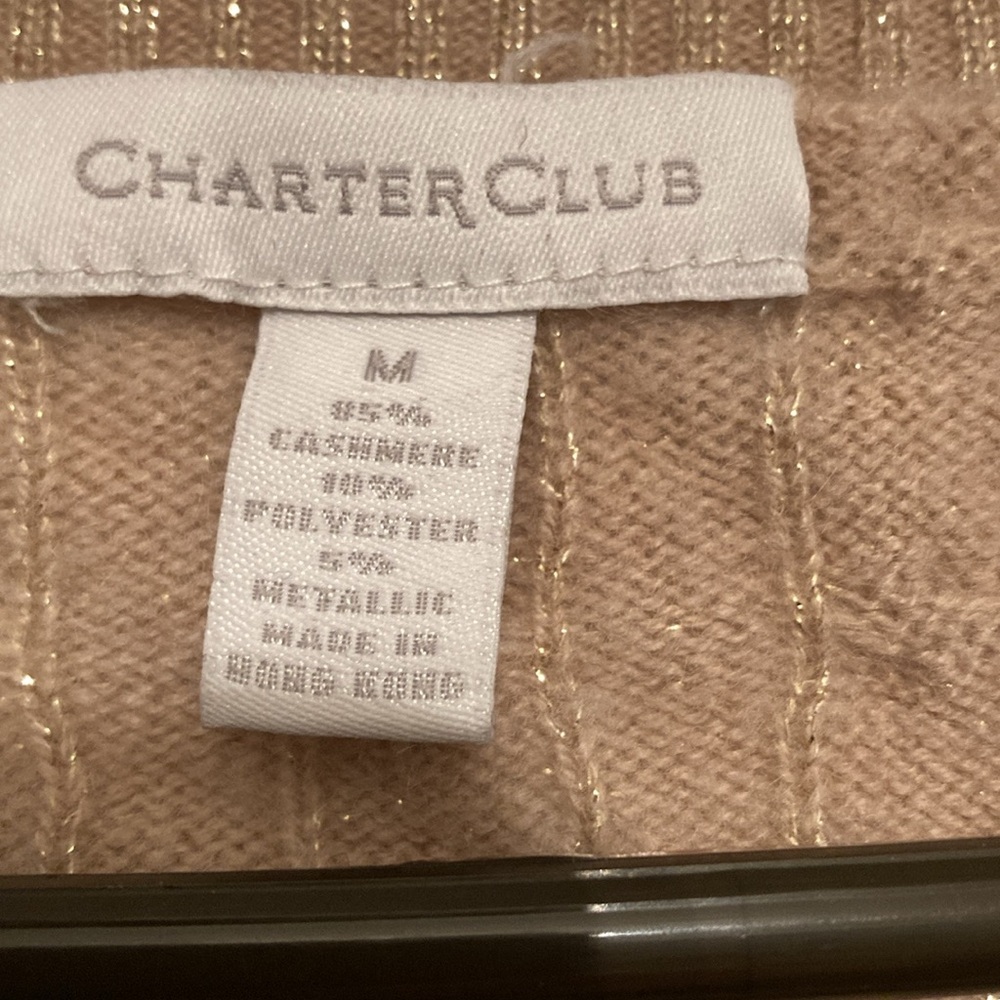 Charter Club Metallic Tan Sweater
